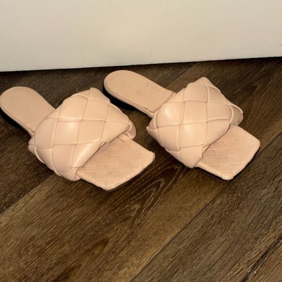 Bottega Veneta Lido Flat Sandals Neutral Intrecciato Leather Designer Slides 38 - Picture 3 of 12